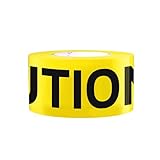 TopSoon Barricade CAUTION Tape Warning Tape Bright Yellow 3-Inch by 1000-Feet Roll Non-Adhesive