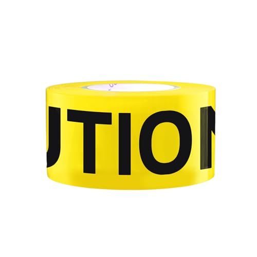 TopSoon Non-Adhesive Bright Yellow Caution Tape 3-Inch by 1000-Feet Do Not Enter Tape Roll, Highly Visible Barricade Tape Premium Weatherproof Safety Barrier Tape