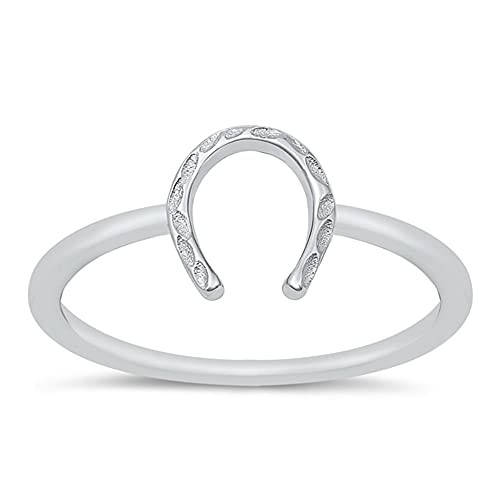 CloseoutWarehouse Sterling Silver Hammered Horseshoe Ring