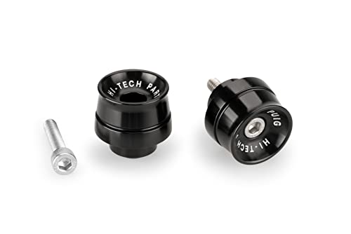Puig 21020N Contrapesos Manillar Speed en aluminio mecanizado con diseño compacto y estilo racing para reducción de vibraciones, Negro