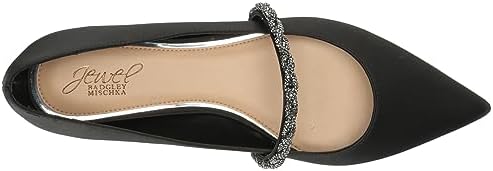 Jewel Badgley Mischka Vana Pointed Flats with Embellished Straps Black | Image 4