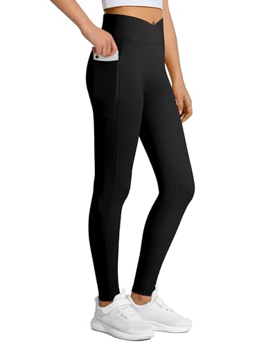 JOCMIC Girls Athletic Leggings High Waist for Kids Yoga Dance Gym Pants with Pocket