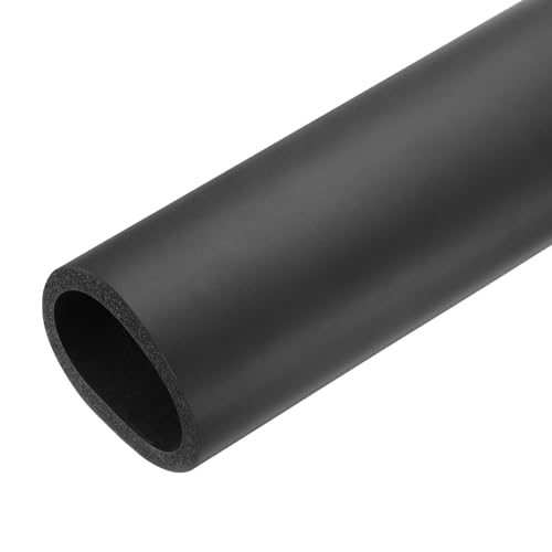 QUARKZMAN Tube d'Isolation en Mousse pour Tuyau, Conduits Isolants Thermique 61cm/24, Tuyaux Caoutchouc en Mousse ID 50mm OD 64mm pour Support Poignée Chauffage Tube Climatisation, Noir