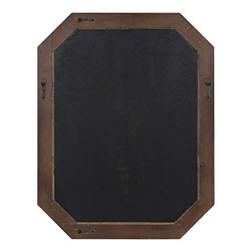 Kate and Laurel Palmer Large Rustic Octagon Wall Mirror, 36" x 28", Coastal Blue and Rustic Brown, Distressed Two-Tone Farmhouse Wall Accent - Image 5