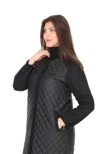 TUĞRALI TESETTÜR Women's Black Lightweight Full-Length Quilted Winter Jacket in XX-Large: Comfort Meets Style - Image 5