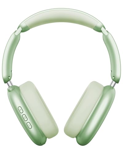 Image of Wentronic Y02 Active Noise Cancelling Headphones, Wireless Over-Ear Bluetooth 5.4 Headphones with Microphone, 60H Playtime, Hi-Res Audio, Big Bass, Foldable Lightweight for Travel Home Office, Green