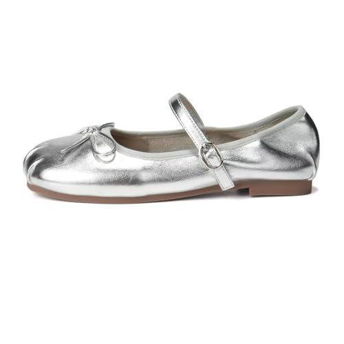 ChaiRong Zhou Women Bowknot Mary Jane Shoes Comfortable Round Toe Pu Leather Flats Buckle Strap Casual Ballet Party Dress Shoes2