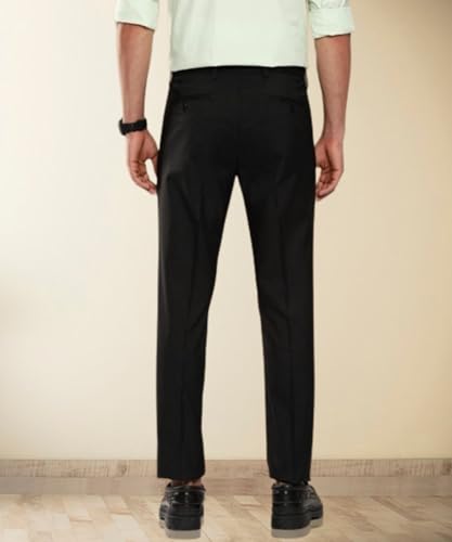 Image of MALENO Slim Fit Ankle Length Cotton Lycra Blend Formal Trouser for Men | Stretchable Ankle Length Formal Pant for Men
