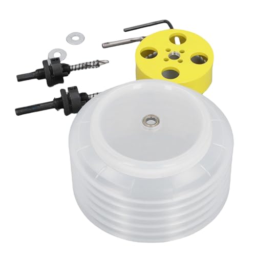 Broca Avellanadora Kikumi Amarilla de 6 1/4 Pulgadas para Metal, con Tazón para Polvo y Arbor de 2 Piezas, para Instalaciones de Iluminación Empotrada miniatura 3