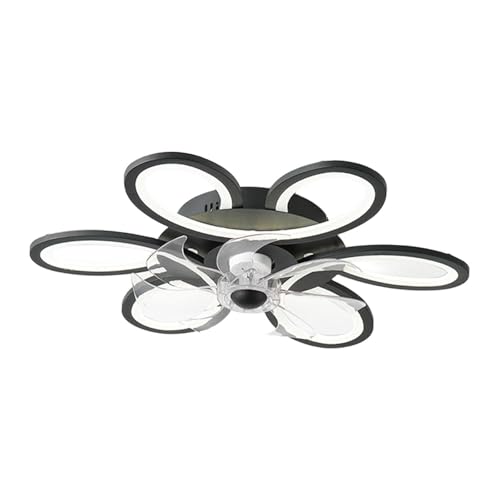 Image of Ceiling Fan Light Fixture for 8-12M2 Mute Fan Lamp for Cafe Living Room Dorm black|Ceiling Fans|Home & Garden