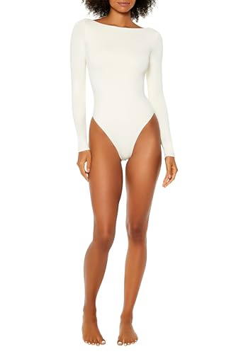 Forever 21 Body Contour Sculpt Ă manches longues pour femme, blanc, blanc/jardin opulent, taille XS, blanc/jardin opulent, XS