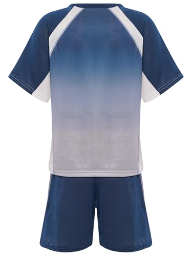TTAO Kids Boys Piece Quick Dry Sport Set Short Sleeve Crewneck Tshirts And Shorts Football Kit4