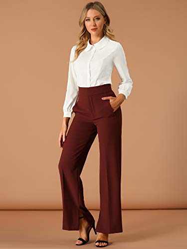 Allegra K Women's Peter Pan Collar Blouse Business Casual Long Sleeve Button Down Work Shirt3