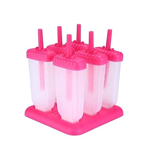 Ality Plastic Reusable Popsicle Molds Ice Pop Makers Ice Pop Molds Kulfi Maker Mould, Candy Maker Food Grade Plastic Popsicle Mold (Set of 6)