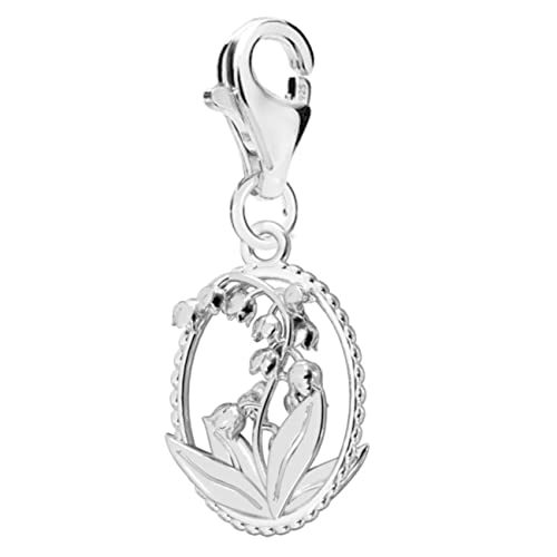 Abalorio de plata de ley 925 Fashions Forever hecho a mano en Reino Unido con diseño de lirio