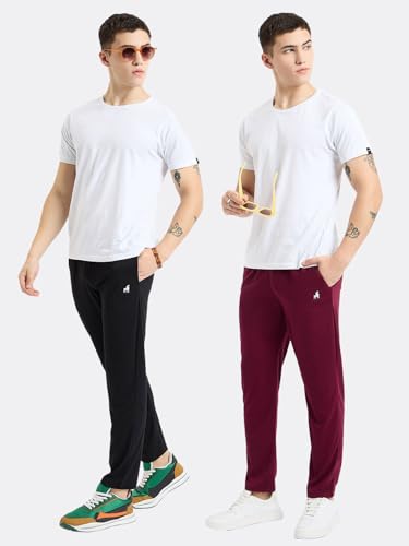 Image of Modeve Men Solid Cotton Blend Track Pant for Summer Pack of 2