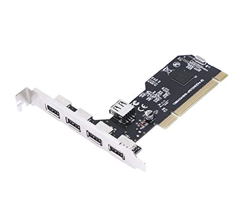 CERRXIAN 5 porte PCI a USB 2.0 scheda di espansione PCI scheda USB per PC desktop, adattatore controller hub PCI a USB 2.0 singolo