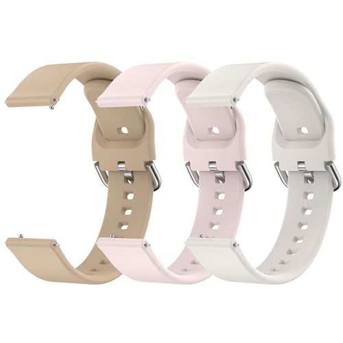YLK Bracelet Compatible pour ICE-WATCH - Ice Smart 3.0-1.2 pouces, Bracelet en Silicone à Dégagement Rapide (Thé au Lait/Rose/Starlight)
