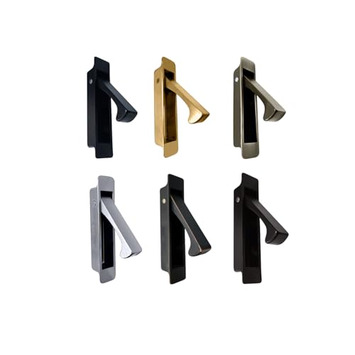 Image of QCAA Forged Solid Brass Edge Pull, Sliding Pocket Door Pull Handle, Aged Bronze, 1 Pack, Made in Taiwan