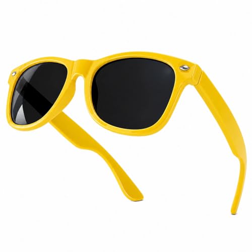toTravelGear Lemon Yellow Polarized Sunglasses for Women Men Trendy Rectangle Frame Retro Sun Glasses Classic Designer Shades for UV Protection Perfect Travel Gear