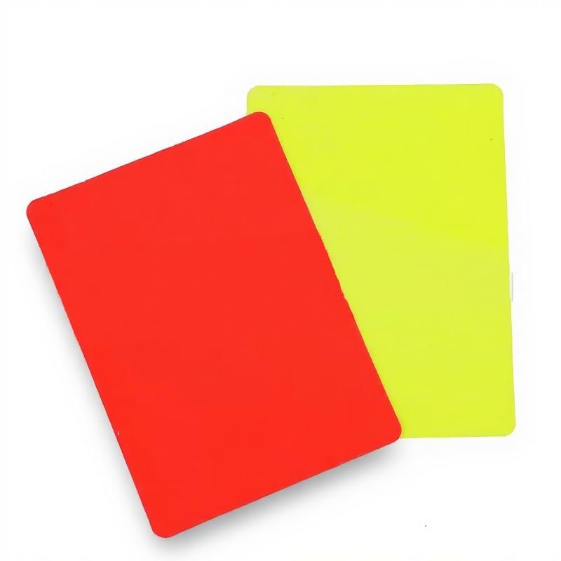 Daleweo Due Carte da Arbitro di Calcio, Cartellini Rosso E Giallo, Equipaggiamento per Arbitri E Allenatori, Materiale in PVC