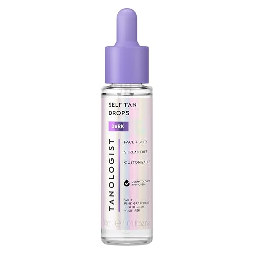 Tanologist Gouttes autobronzantes foncées (30 ml) Ajoutez des gouttes autobronzantes aux soins de la peau, adaptées aux peaux sensibles