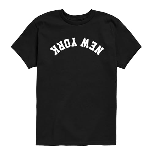 Image of Instant Message - New York White Upside Down - Youth Boys Short Sleeve Graphic T-Shirt