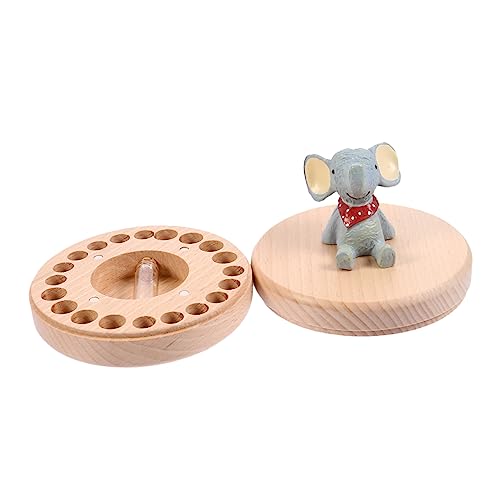 Toddmomy Baby Tooth Holder Deciduous Tooth Box Wooden Boys and Girls Storage Box