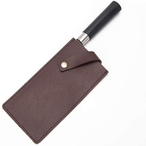 DILUSILK Knife Guard for Chefs Knife, PU Leather Knife Sheath, 18.5 x 10.5cm Brown Knife Sleeve for Knives and Meat Cleaver, Knife Cover for Kitchen Knife Covers Protection Accessories