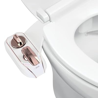 LUXE Bidet NEO 320 Plus - Only Patented Bidet Attachment for Toilet Seat, Innovative Hinges to Clean, Slide-in Install, Advanced 360° Self-Clean, Warm, Dual Nozzles, Feminine & Rear Wash (Rose Gold)
