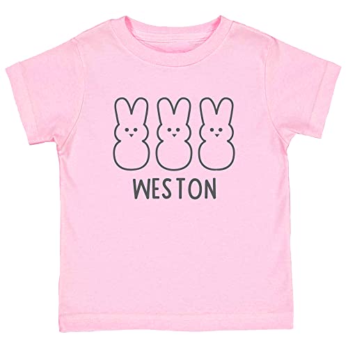 Personalized 3 Peep Bunnies with Name Easter Toddler Tee (Custom)