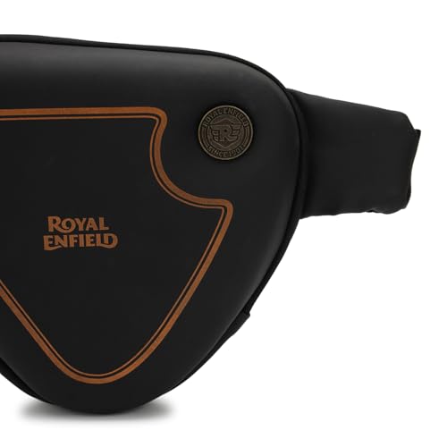 Image of Royal Enfield Classic Sling Gold Cross Body Bag | Capacity: 0.9L- For carrying essentials | Utilities: Adjustable Strap with Snap Buckle & RE trims for Comfortable Stable fit | ROSE GOLD One Size