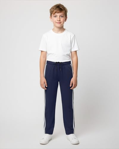 Image of Real Essentials 3 Pack: Boys' Mesh Open Bottom Active Sweatpants with Pockets & Drawstring