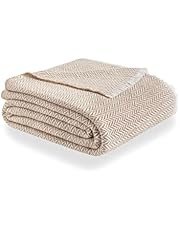 Todocama – Coperta in cotone extra morbido, quattro stagioni, copriletto multiuso divano, plaid per letto, coperta Foulard, copriletto, copriletto, copridivano, 230 x 240 cm, beige sabbia.