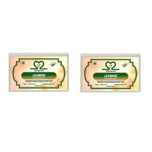 Image of Jasmine Soap| Luxurious Herbal Bathing Bar| Provides Delightful Floral Scent| Refreshing Aroma| Enhances Skin's Texture| Pack of 2 (Pack of 2 x 125g) skin All Type