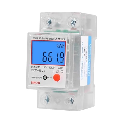 Compteur d'énergie monophasé 2P pour tableau électrique jauge 230V