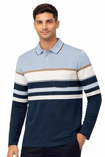 Image of SANE ORIGINALS Full Sleeves Textured Polo Tshirt for Men with Pocket || Long Sleeves Collar and Pocket T-Shirt for Men