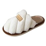 Pantuflas de Casa con Pelo Suave, Pantuflas de Invierno Calientes y Cómodas para Mujer y Hombre, Zapatillas de Interior Antideslizantes con Forro Acolchado Ultra Suave para Estar por Casa