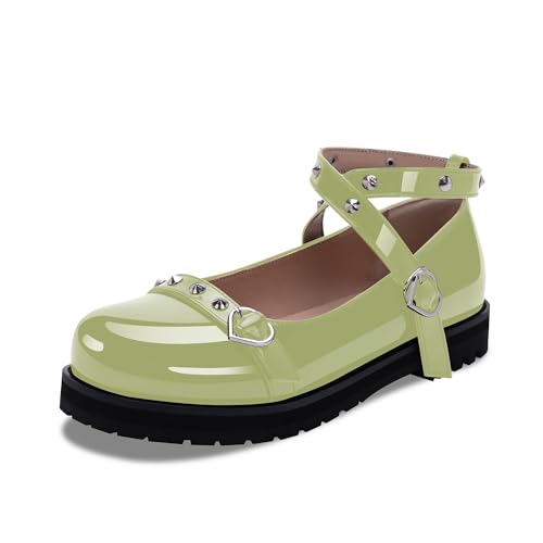 Women's Mary Janes Flats Platform Heels Ankle Strap Strappy Goth Shoes