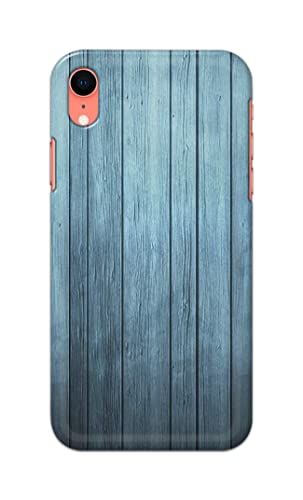 Image of Printed Hard Back Cover Case for Apple iPhone XR Back Cover (Wooden Blue) -1302