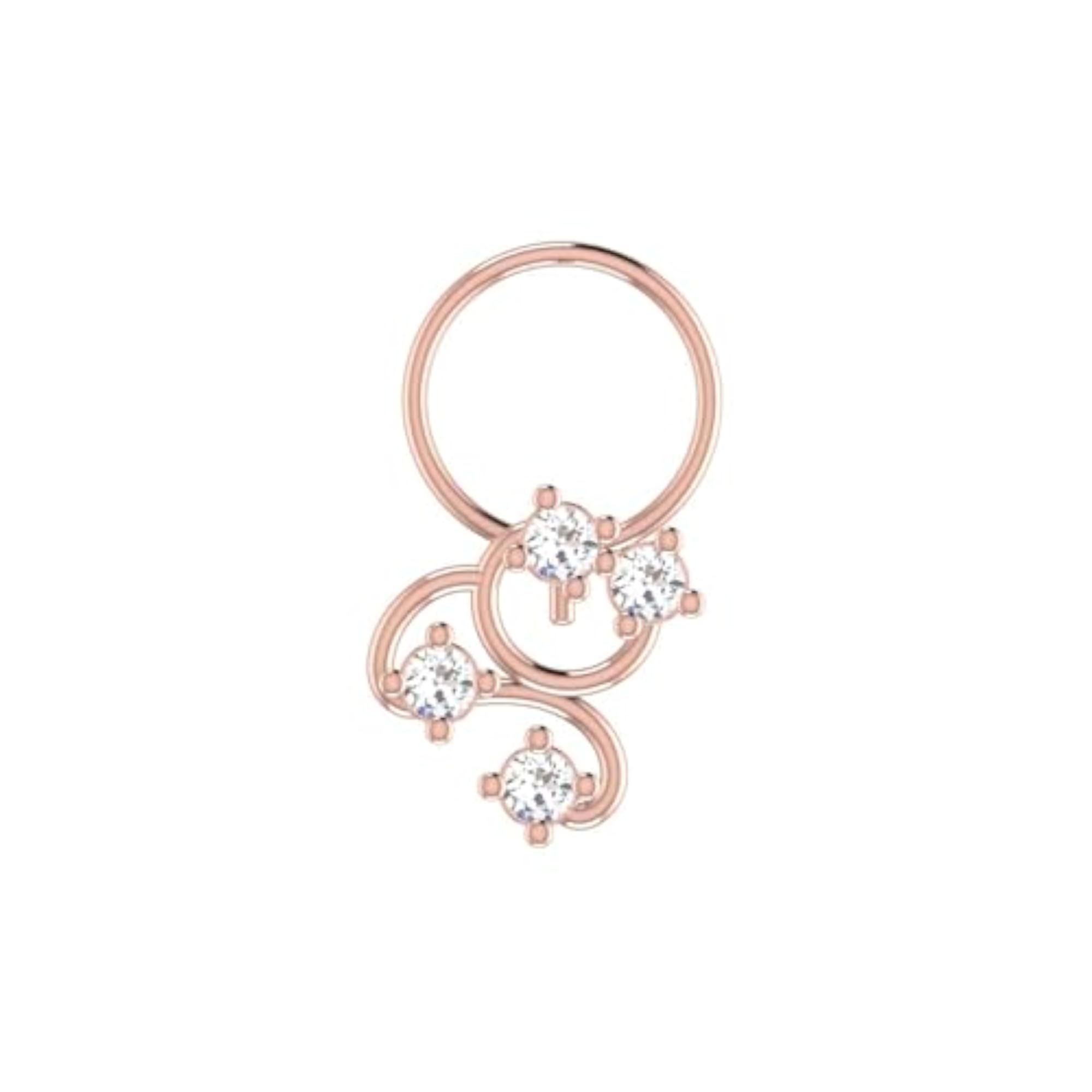 Women's 9K BIS Hallmarked Rose Gold Stud Nosering