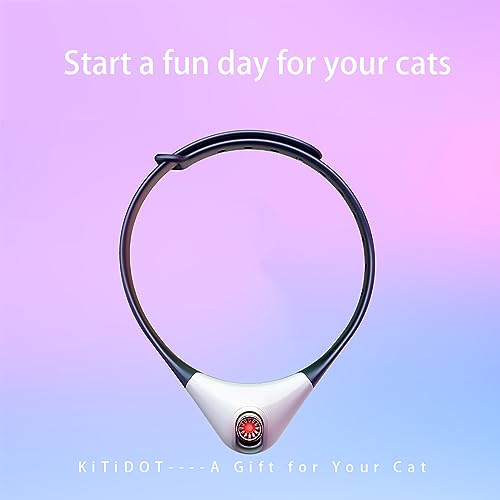 Elektrisches Intelligentes Halsband für Kätzchen, Tragbares Interaktives Katzenspielzeug, Amüsantes Automatische Katzenhalsbandspielzeug mit LED-Leuchten, Haustiere Katzen Übungsspielzeug (Schwarz)