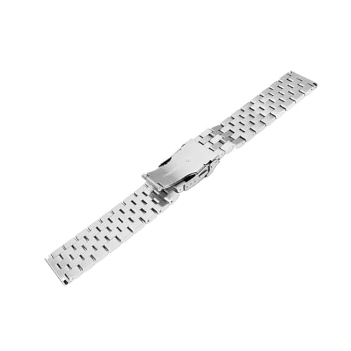 Image of Brushed Metal Watch Bands for Men Women Solid Stainless Steel Watch Band 18 /20 /22 /24 /26mm Watch Bracelet Strap Deployment Double Lock Deployment Buckle Black Silver Blue Gold