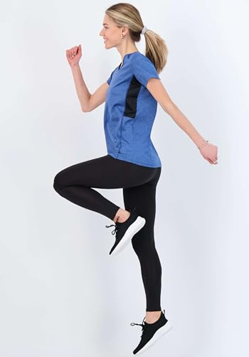 Image of Real Essentials 5 Pack: Women's Dry Fit Tech Stretch Short-Sleeve Crew Neck Athletic T-Shirt Available in Plus Size Set Medium