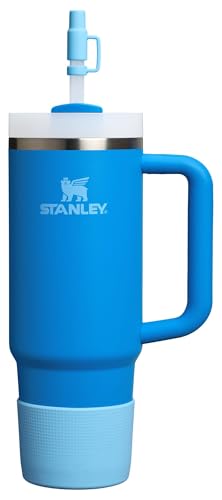 Image of Stanley Quencher Boot and Straw Cover Cap | Anti-Slip Silicone Protector for 20 & 30 oz Tumbler with Handle | Accessory Set for Stainless Steel Drinking Cup | BPA-Free | Sky
