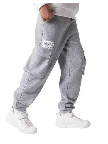 SHENHE Boy's Cargo Jogger Track Pants Elastic Waist Loose Athletic Workout Sweatpants