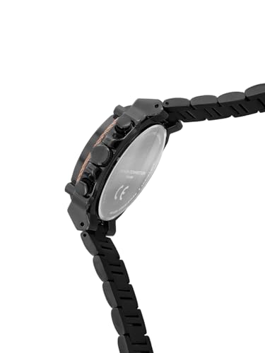Image of French Connection Astro Multifunction Black Round Dial Stainless Steel Strap | Casual | Premium | See Through Feature | Sunray Feature Wrist Watch for Men - FCH18BM