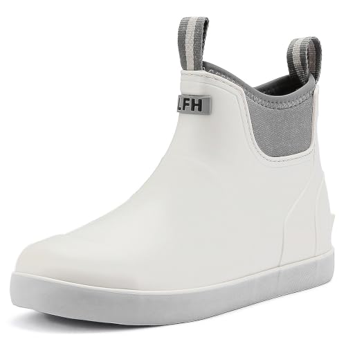 Image of Men's Deck Boots, Waterproof Non-Slip Ankle Rain Boots for Fishing
