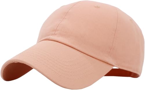KBETHOS Classic Cotton Adjustable Low Crown Cotton Baseball Cap Peach