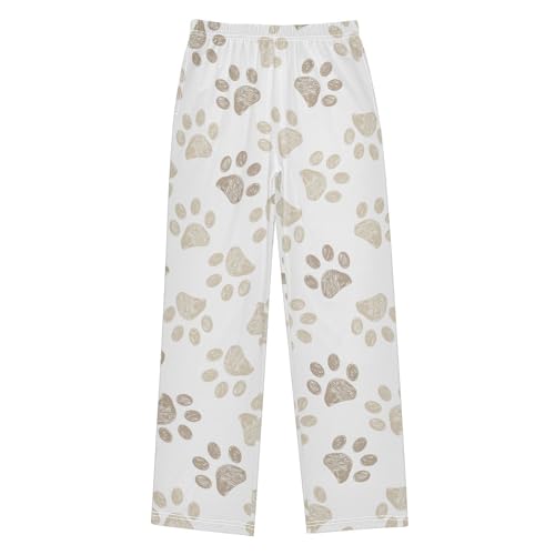 Boys' Pants Dog Puppy Footprints Long Bottoms Jogger Pants Elastic Waist Trousers with Pockets S-XL